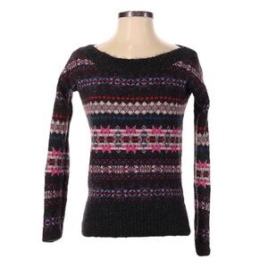 American Eagle Outfitters Wool Fair Isle Scoop Neck Stripe Sweater Size M